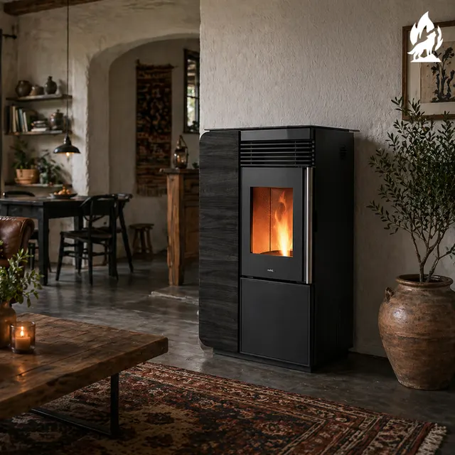 Kominek na pellet Nobis A10 Light Style C drewno czarne