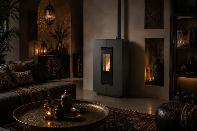 Kominek na pellet Klover Astra Multi-Air stal czarna