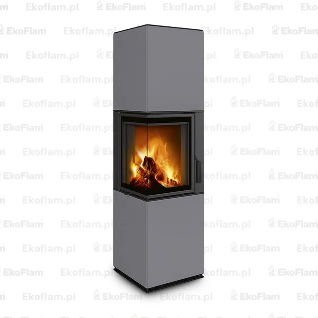 Kominek na drewno Romotop Harmony L HA ceramika  56506 platynowy