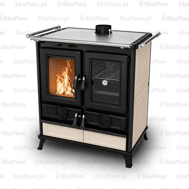 Wood-burning cooker Thermorossi Violetta Maiolica beige