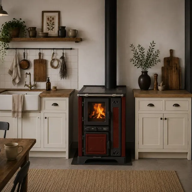 Wood-burning cooker Thermorossi Bosky 30 Fiori Maiolica bordo