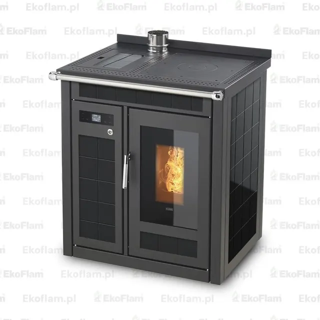 Kuchnia na pellet Klover Smart 80 Plus ceramika czarna