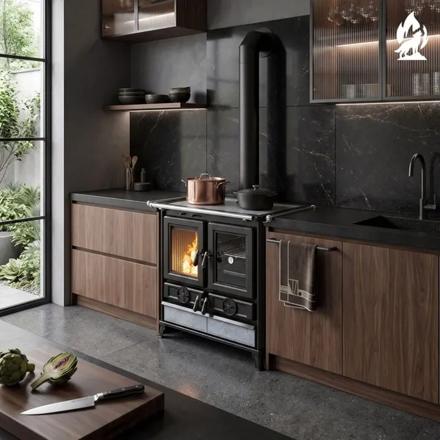 Wood-burning cooker Thermorossi Violetta stone