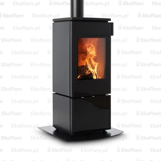 Kominek na drewno Nobis 8/10 Flat 300 stal czarna