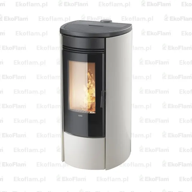 Kominek na pellet Klover Oblo Air stal kość słoniowa