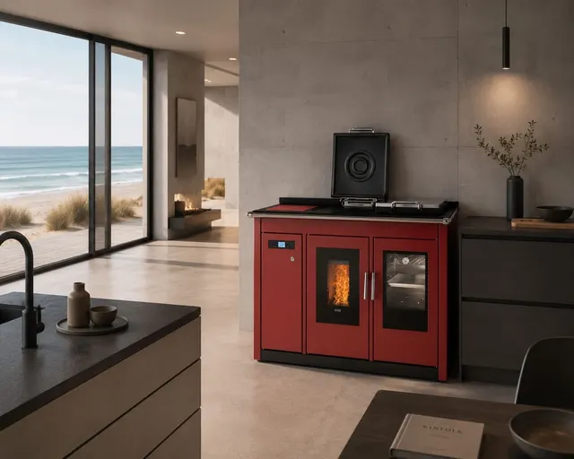 Pellet cooker Klover Smart 120 BT steel bordo