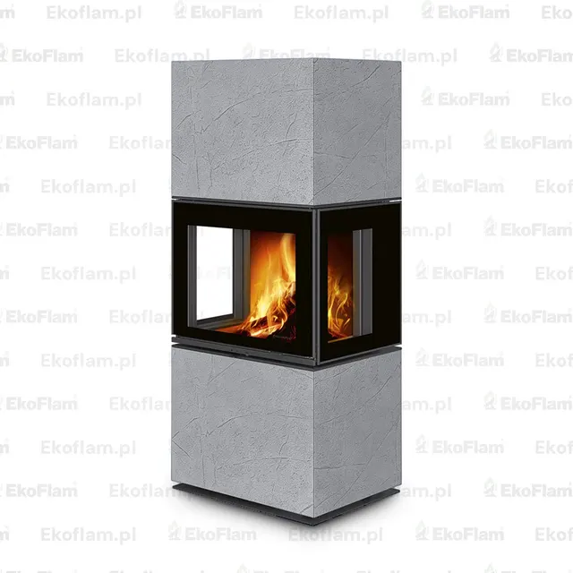 Kominek na drewno Romotop Lera CG thermline szary