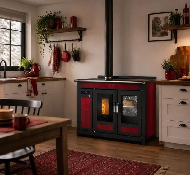 Pellet cooker Klover Smart 120 Plus Maiolica bordo