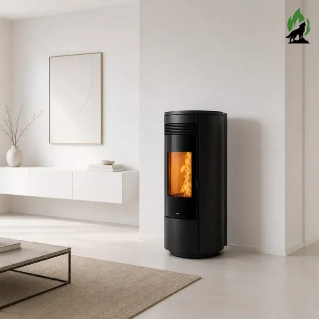 Kominek na pellet Nobis H14/17 Shape Round stal czarna
