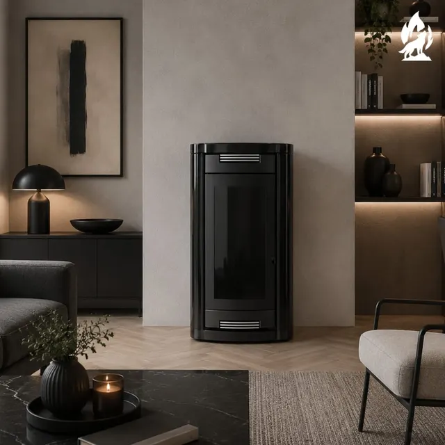 Kominek na pellet Moretti Design Prestige Aqua Style 26 stal czarna