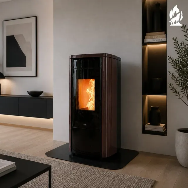 Kominek na pellet Nobis H14/17 Shape stal brązowa