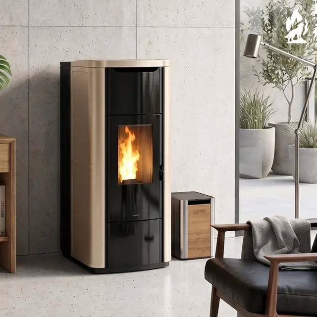 Kominek na pellet Nobis H20/25 Shape ceramika orzechowa