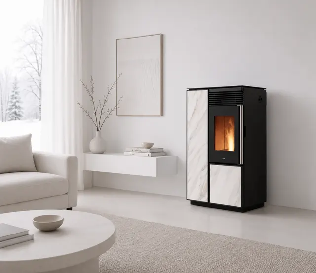 Kominek na pellet Nobis A10 Light C gres carrara