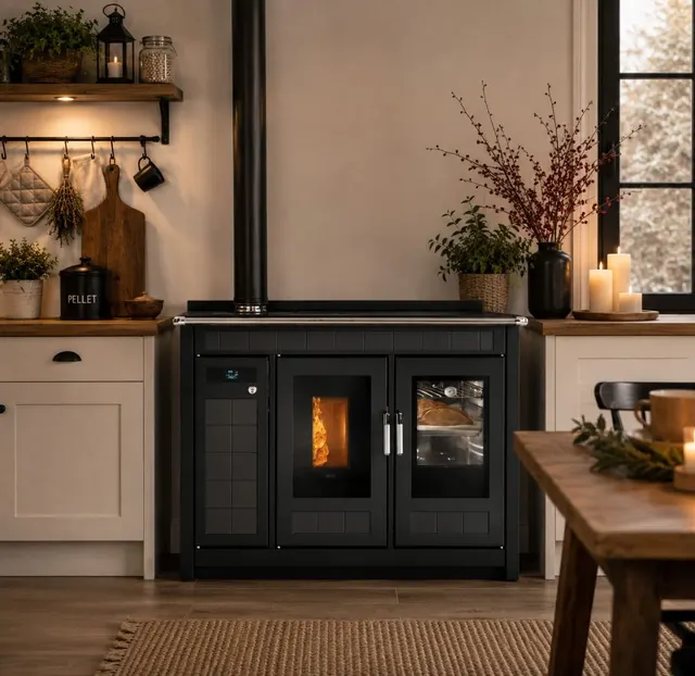 Pellet cooker Klover Smart 120 Plus Maiolica black