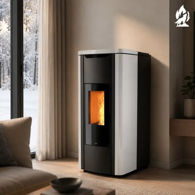 Kominek na pellet Nobis H20/25 Shape stal biała