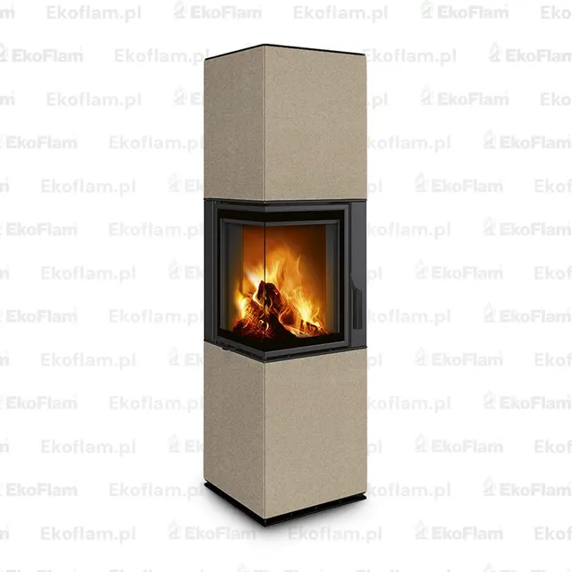 Kominek na drewno Romotop Harmony L HA ceramika  61660 jogurtowy