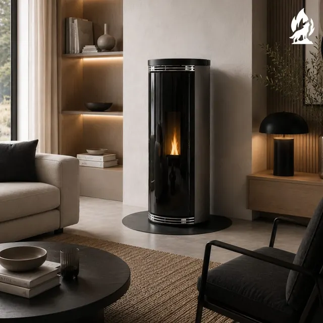 Kominek na pellet Moretti Design Harmony Aqua 19 szkło szare