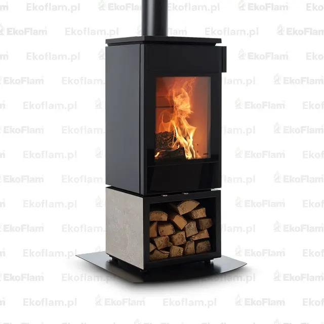 Kominek na drewno Nobis 8/10 Flat 550 gres szary
