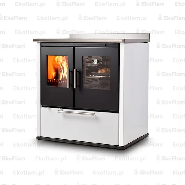 Wood-burning cooker Nobis Ogla 80 steel white