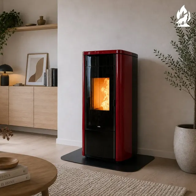 Kominek na pellet Nobis H14/17 Shape stal bordowa