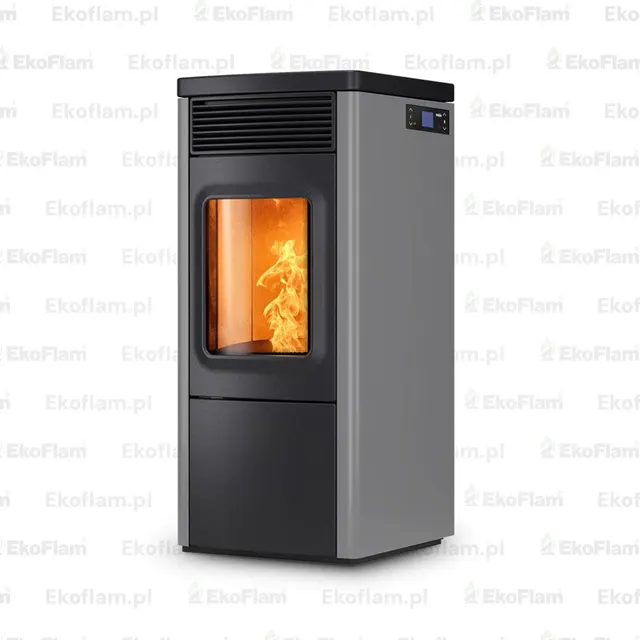 Kominek na pellet Nobis 6/9 N70 V stal szara