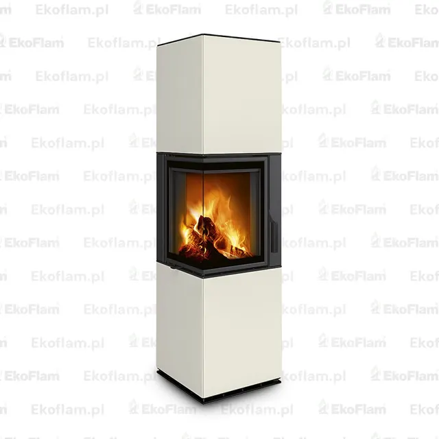 Kominek na drewno Romotop Harmony L HA ceramika  31008 kremowy matowy