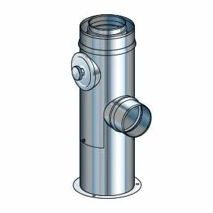 BI-Pellet 80/130 SSRG trójnik adapterowy z wyczystką i podporą 25-40cm