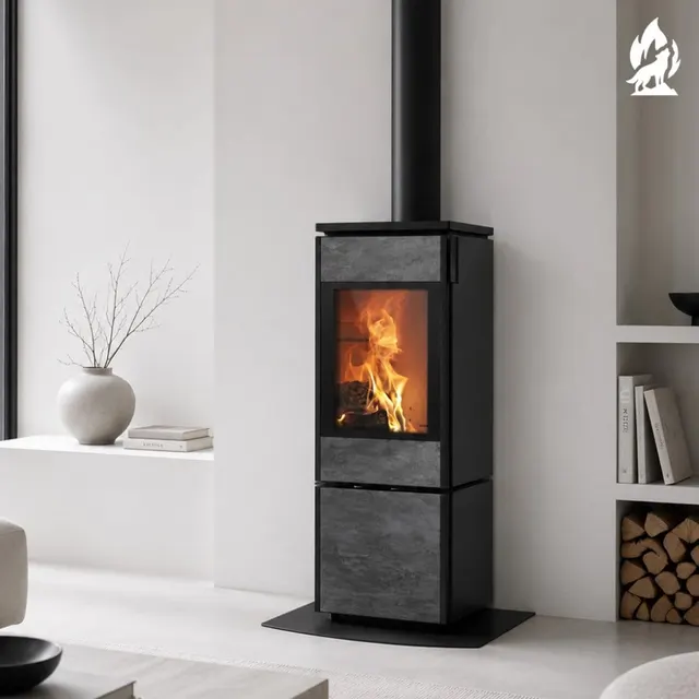 Kominek na drewno Nobis 8/10 Flat 700 gres dark