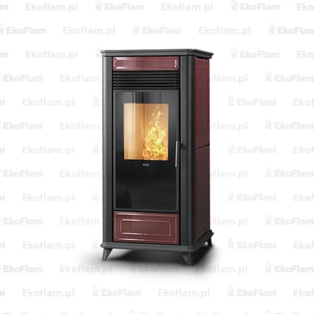 Kominek na pellet Klover Class 90 Air ceramika bordowa