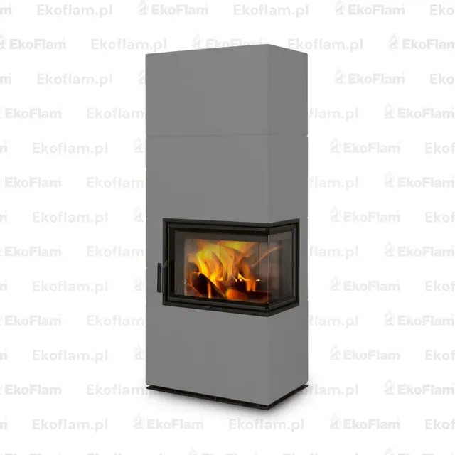 Kominek na drewno Romotop Solid R Top ceramika  54505 silver
