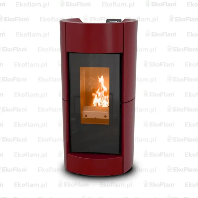 Kominek na pellet Thermorossi Chic Natural Plus ceramika bordowa