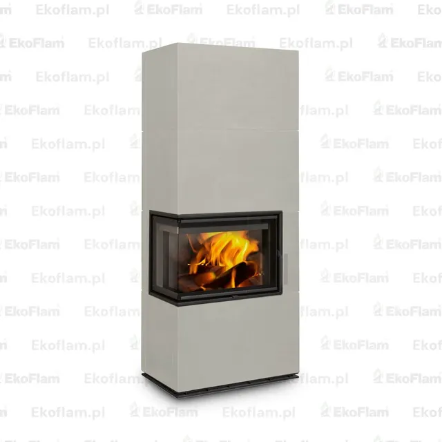 Kominek na drewno Romotop Solid L Top ceramika  31008 kremowy matowy