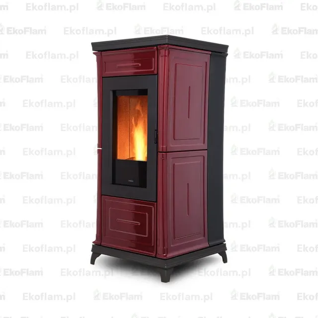 Kominek na pellet Nobis A9/10 Classic Plus V ceramika bordowa