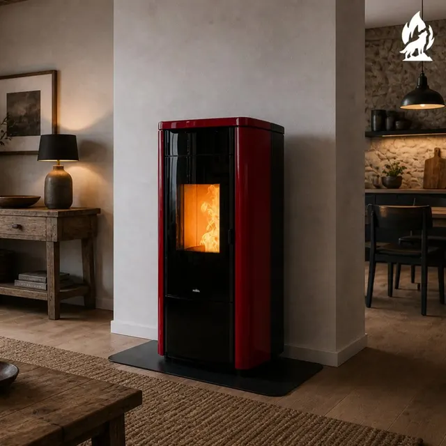 Kominek na pellet Nobis H14/17 Shape stal bordowa