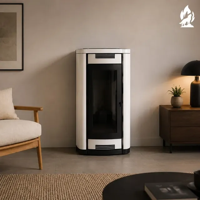 Kominek na pellet Moretti Design Prestige Aqua Style 26 stal biała