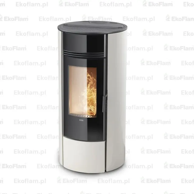 Kominek na pellet Klover Super 9 Air stal kość słoniowa