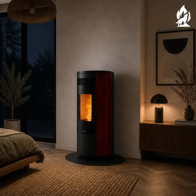 Kominek na pellet Nobis H14/17 Shape Round stal bordowa