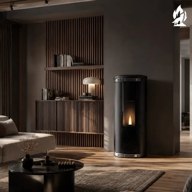 Kominek na pellet Moretti Design Harmony Aqua 14 szkło czarne