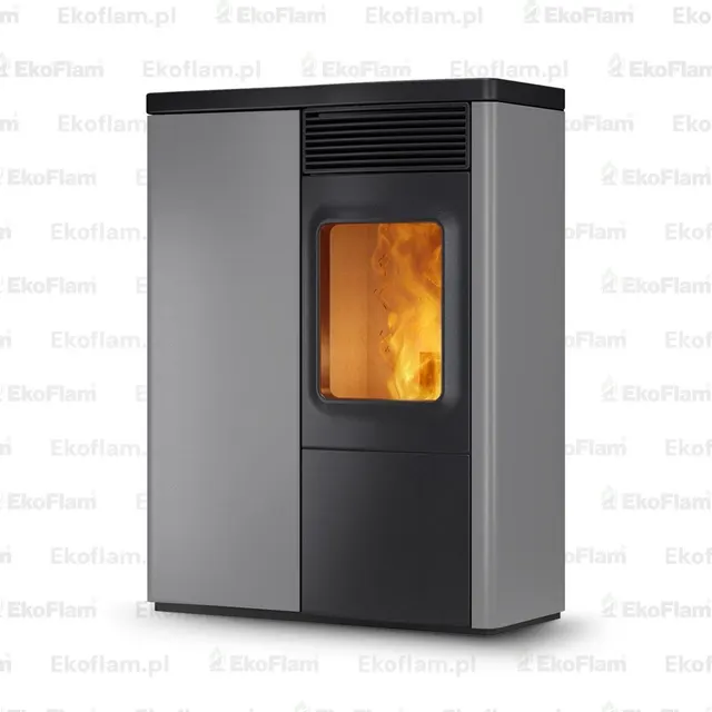 Kominek na pellet Nobis 6/9 N70 Slim V stal szara