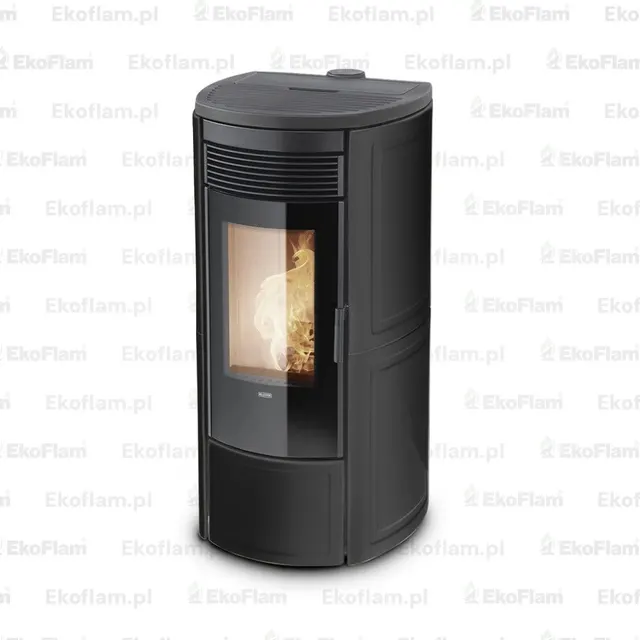 Kominek na pellet Klover Omega 120 Plus Multi-Air ceramika czarna