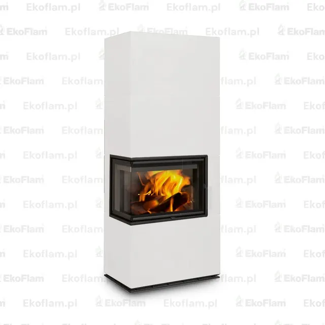 Kominek na drewno Romotop Solid L Top ceramika  90901 biały matowy
