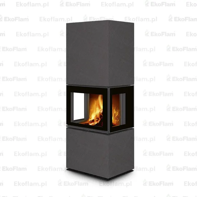 Kominek na drewno Romotop Lera C GH ceramika  47608 umbra