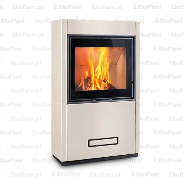 Kominek na drewno Piazzetta Lugano Wood MC 65/60 ceramika biała