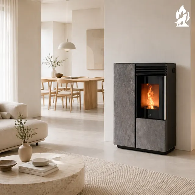 Kominek na pellet Nobis A10 Light Coax gres szary