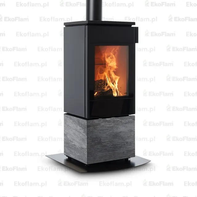 Kominek na drewno Nobis 8/10 Flat 500 gres dark