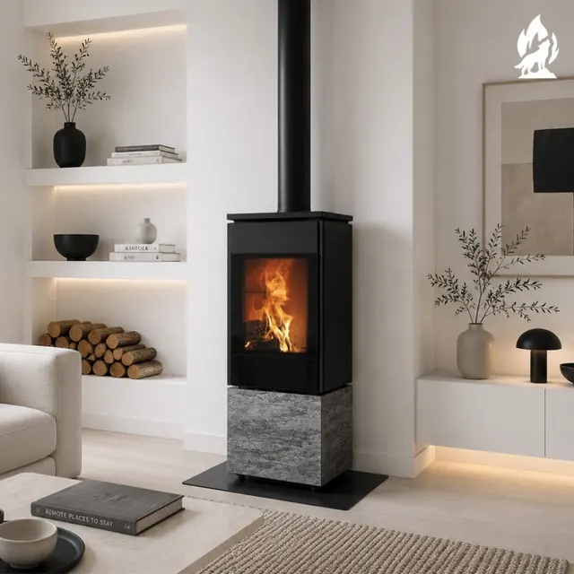Kominek na drewno Nobis 8/10 Flat 500 gres dark