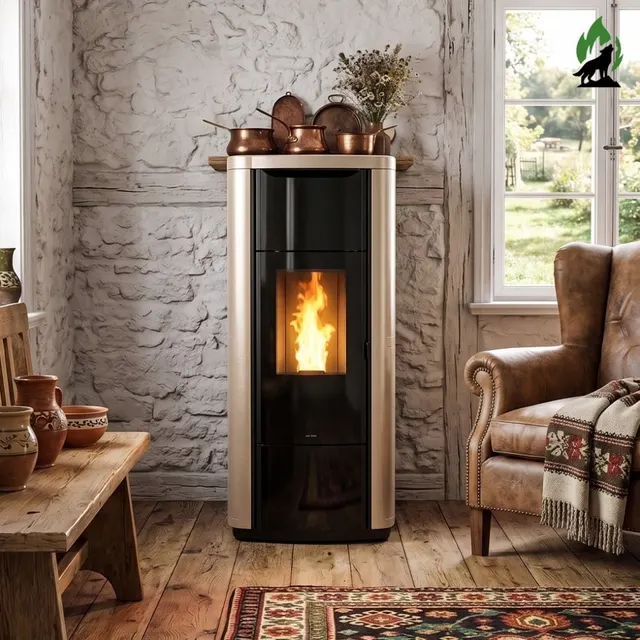 Kominek na pellet Nobis H20/25 Shape ceramika biała