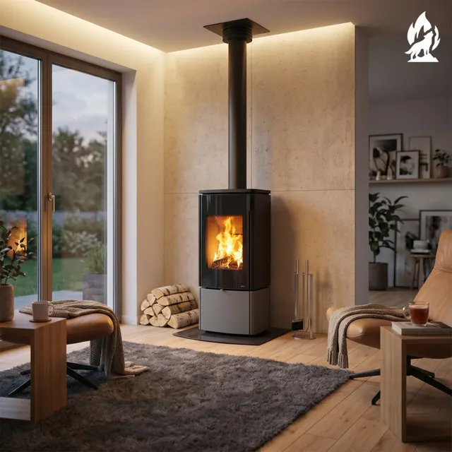 Kominek na drewno Nobis 8/10 Zenith 400 ceramika szara