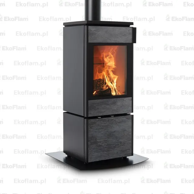Kominek na drewno Nobis 8/10 Flat 700 gres dark