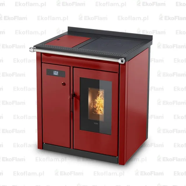 Kuchnia na pellet Klover Smart 80 BT w kolorze bordo